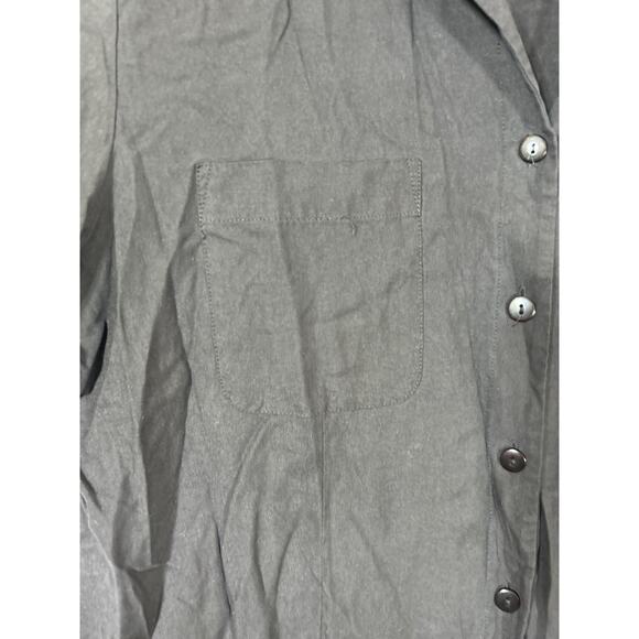 Anna and Frank Button Up Large Black 100% Silk Boxy - Picture 4 of 11